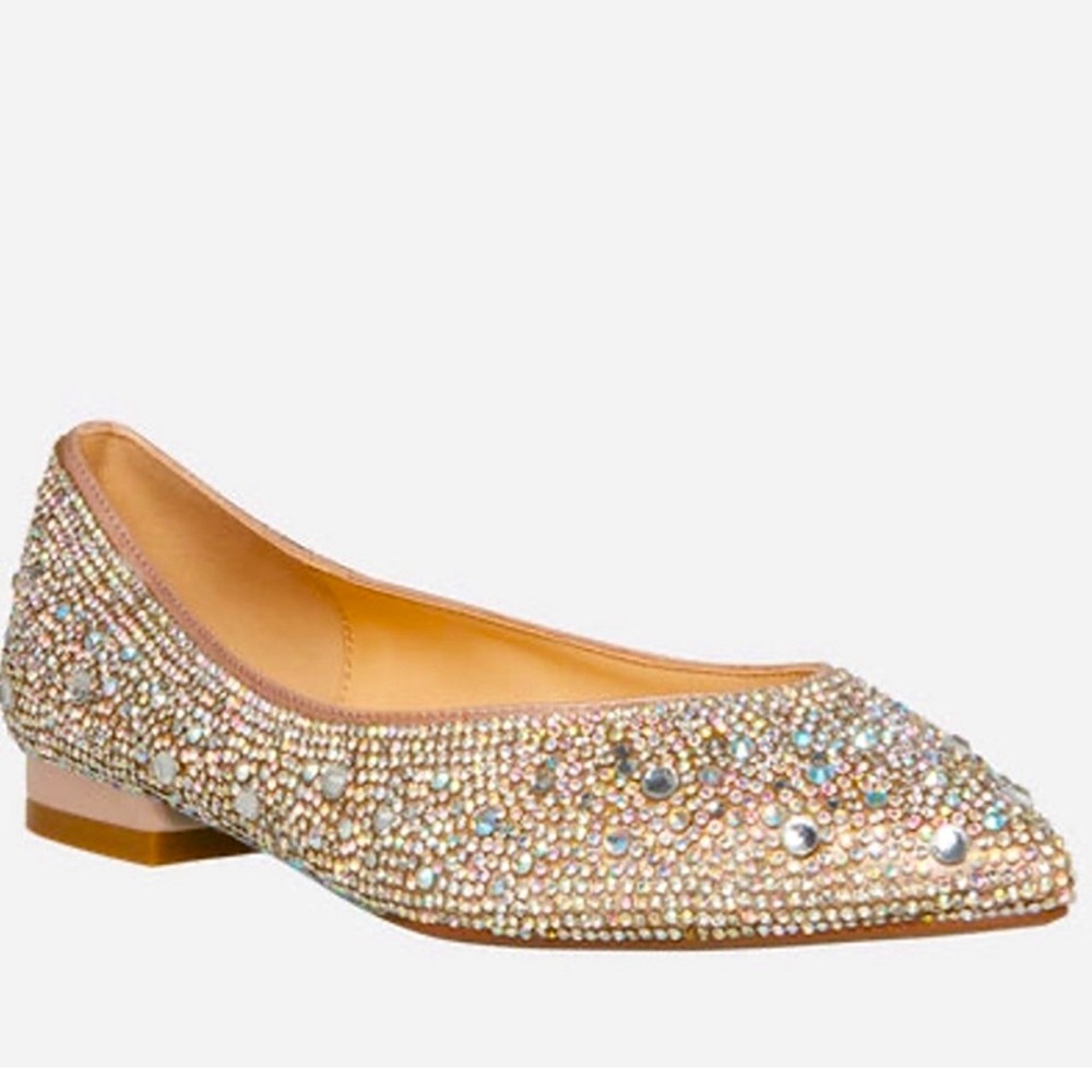 Betsey Johnson Crystal Studded Flats